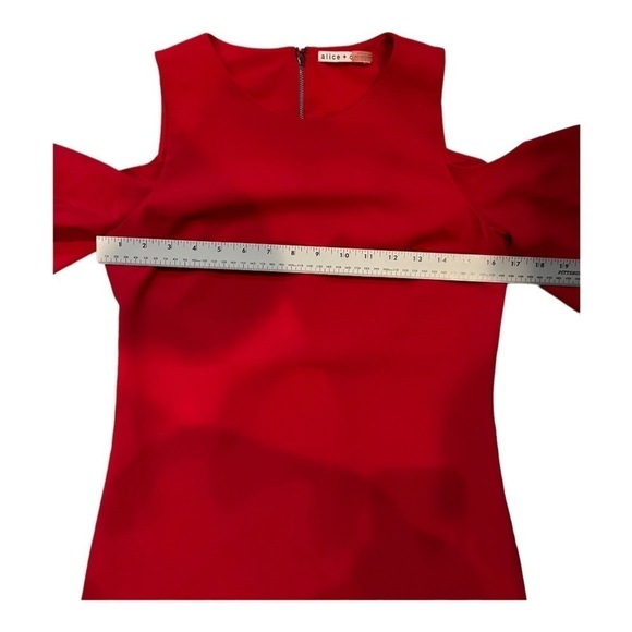 Alice and Olivia Red Mini Dress Cold Shoulder XS - Picture 9 of 9